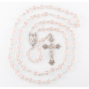 Round Silk Finest Austrian Crystal Sterling Silver Rosary 