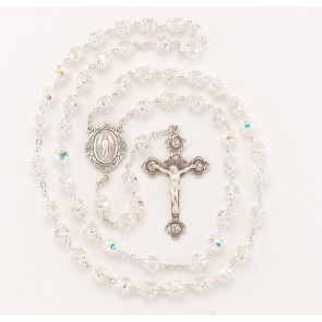 Finest Austrian Crystal Sterling Silver Rosary 