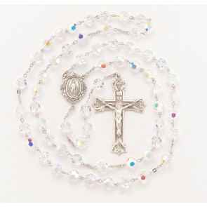 Finest Austrian Crystal Sterling Silver Rosary 