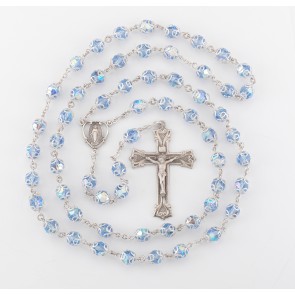 Light Sapphire Finest Austrian Crystal Sterling Silver Rosary