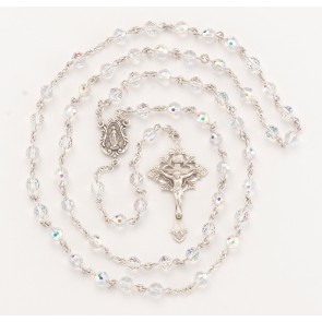 6mm Finest Fireball Crystal Sterling Silver Rosary-Bxd 05/139