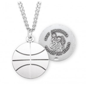 Saint Christopher Sterling Silver Basketball Athlete Medal