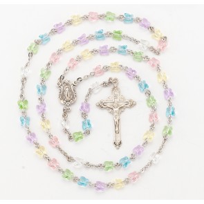 6mm Finest Multi Color All Sterling Silver Butterfly Rosary-Bxd 05/195