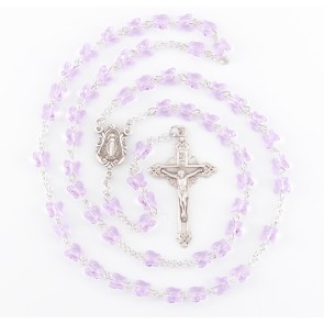 Violet Finest Austrian Crystal Sterling Silver Rosary 