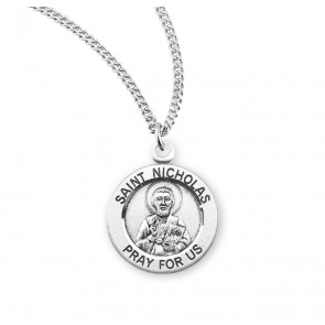 Saint Nicholas Round Sterling Silver Medal