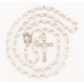 Frosted Sterling Silver Rosary 
