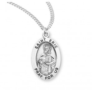 Patron Saint Eric Oval Sterling Silver Medal