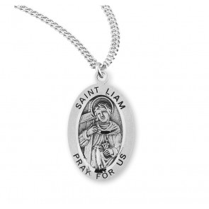 Patron Saint Liam Oval Sterling Silver Medal