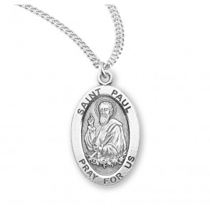Patron Saint Paul Oval Sterling Silver Medal
