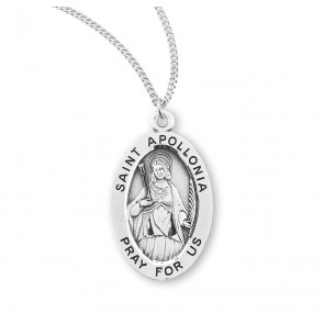 Sterling Oval St. Apollonia-*18" Ch-Bxd