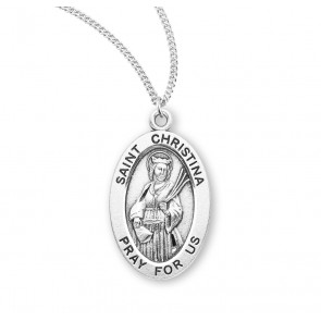 Sterling Oval St Christina-*18" Ch-Bxd