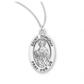 Patron Saint Dorothy Oval Sterling Silver Medal