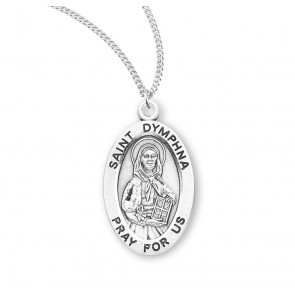 Sterling Oval St Dymphna-*18" Ch-Bxd