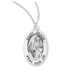 Sterling Oval St Grace-*18" Ch-Bxd