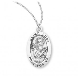 Sterling Oval St Lucy-*18" Ch-Bxd