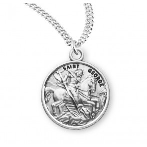 Sterling Silver Round St George-*20" Ch-Bxd