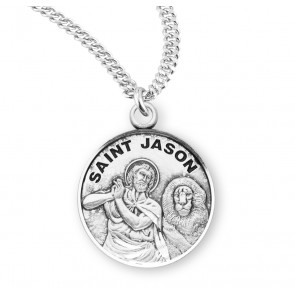 Sterling Silver Round St Jason-*20" Ch-Bxd