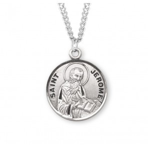 Sterling Silver Round St Jerome-*20" Ch-Bxd