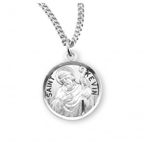 Saint Kevin Round Sterling Silver Medal