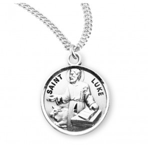 Patron Saint Luke Round Sterling Silver Medal 