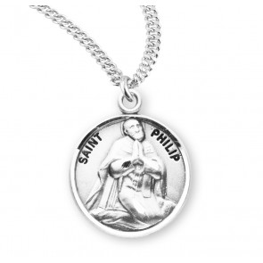 Patron Saint Philip Round Sterling Silver Medal 