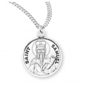 Patron Saint Samuel Round Sterling Silver Medal 