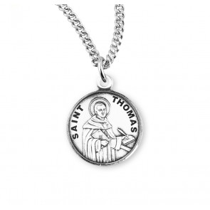 Sterling Silver Round St Thomas Aquinas-*20" Ch-Bxd