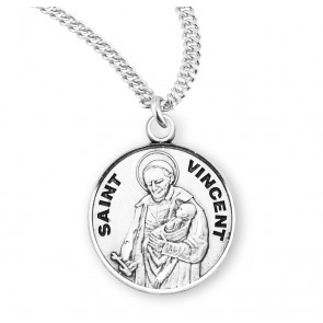 Sterling Silver Round St. Vincent-*20" Ch-Bxd