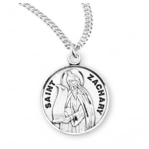 Sterling Silver Round St. Zachary-*20" Ch-Bxd