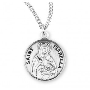 Patron Saint Isabella Round Sterling Silver Medal