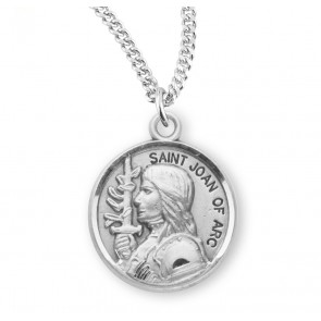 Patron Saint Joan of Arc Round Sterling Silver Medal