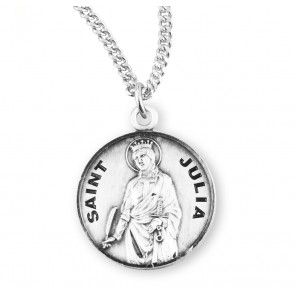 Patron Saint Julia Round Sterling Silver Medal