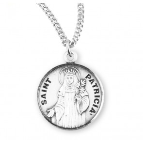 Sterling Silver Round St Patricia-*18" Ch-Bxd