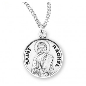 Patron Saint Rachel Round Sterling Silver Medal 