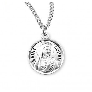 Patron Saint Sophia Round Sterling Silver Medal