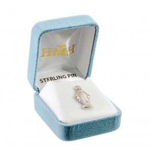 Sterling Silver Our Lady of Grace Lapel Pin-Bxd