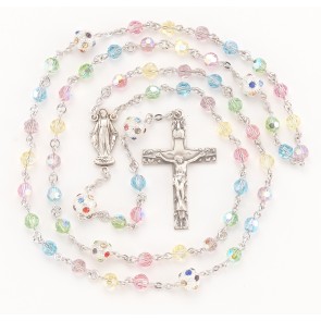 Multi Color Aurora Finest Austrian Crystal Rosary 