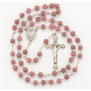 Round Genuine Rhodonite Rosary 