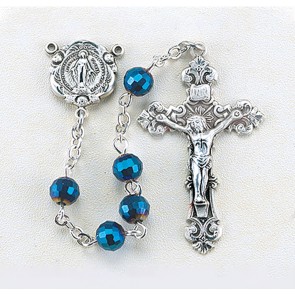 Multi Faceted Tin Cut Crystal Cubic Zirconia CZ Rosary