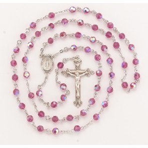 Fuschia Finest Austrian Crystal Rosary 