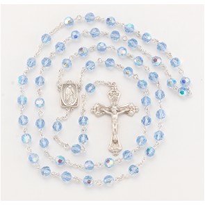 Light Sapphire Finest Austrian Crystal Rosary 