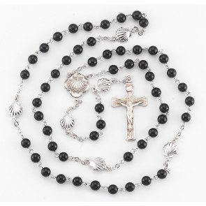 Round Genuine Onyx Rosary 
