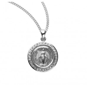 Sterling Silver Round Miraculous Medal