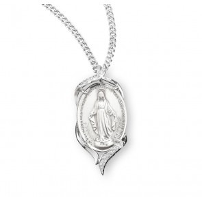 Sterling Silver Oval Miraculous Medal 