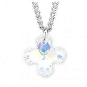 Finest Austrian Crystal Aurora Borealis Greek Cross Pendant