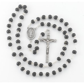 Black Boxwood New England Pewter Rosary 