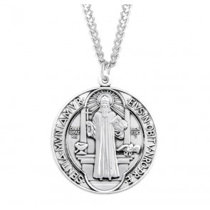 Sterling Silver St. Benedict Medal-*27" Ch-Bxd