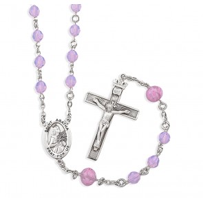 Saint Agatha Pink Opal Finest Austrian Crystal Rosary